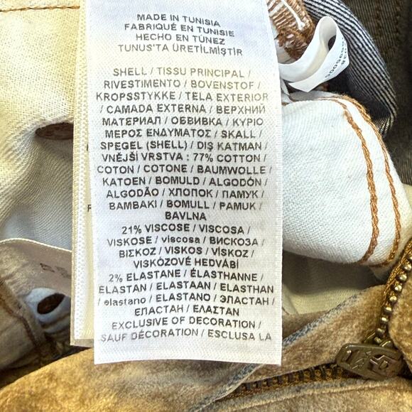 Polo Ralph Lauren Y2K Tompkins Velvety Suede Mid-Rise Skinny Jeans Brown Size 27 - Picture 10 of 10